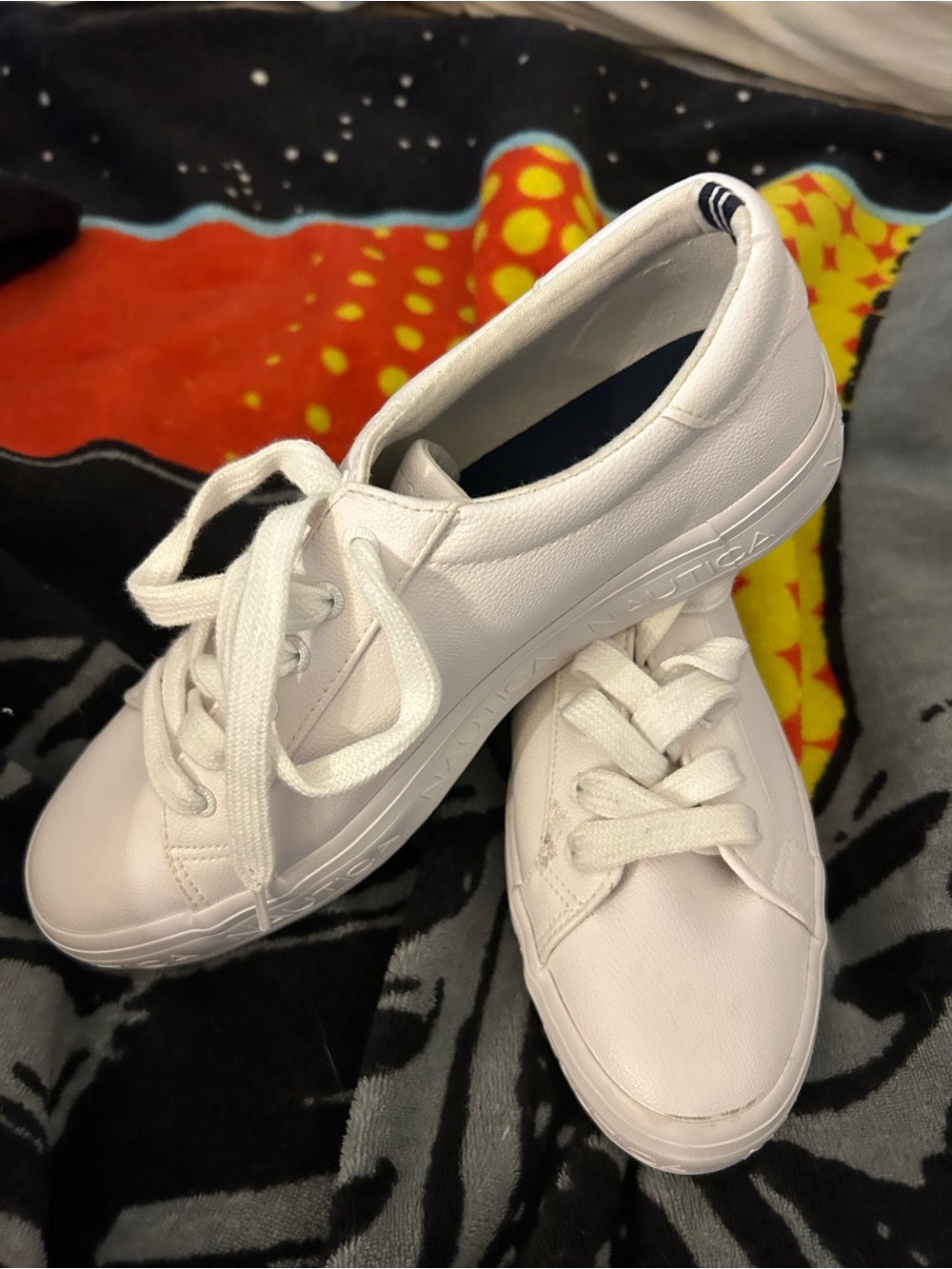Nautica White Low-Top Leather Sneakers